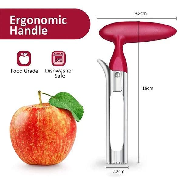 High-End Stainless Steel Fruit Core Remover - 2-in-1 Apple Pear Seeder with Sharp Slicing Knife Essential Kitchen Gadget 260306