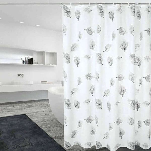 Simple air fresh leaves bathroom shower shielding partition Shower curtain can be scrubbed light opaque 26Y0307