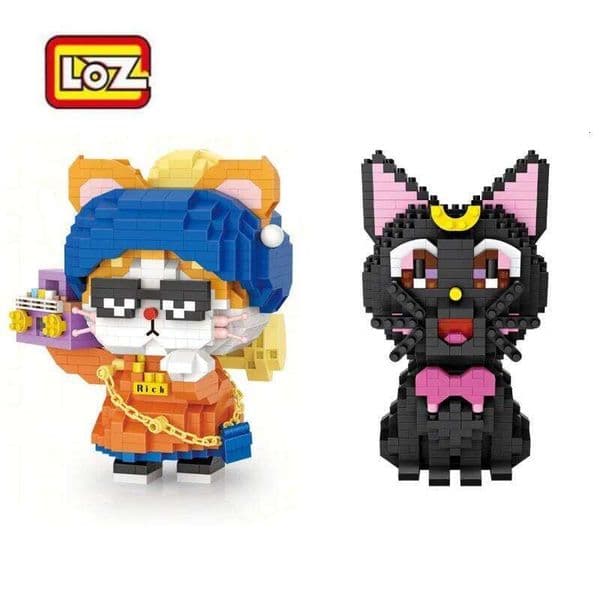 LOZ Mini Blocks Cute Cartoon Cat Educational Toy Anime Collection Small Bricks Brinquedo Fun Gift Girl Present Birthday 9279 C260306