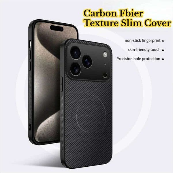 For Carbon Fbier Texture Slim Phone Case for IPhone 17 Air 16E 15 14 13 Pro Max Shockproof Skin Feel Matte Protect Cover H260305