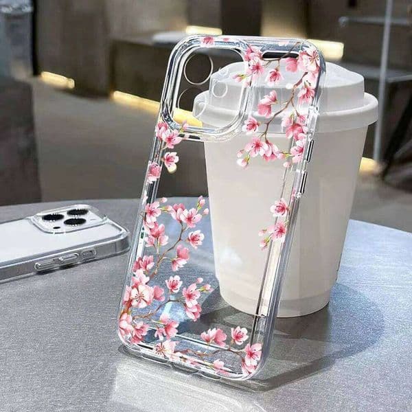 Pink Flower Clear For 11 Case iPhone 12 13 14 15 Pro X XR XS Max 7 8 Plus SE 2022 2020 Funda Soft Silicone Cover H260305