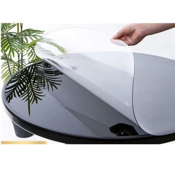 PVC Round Transparent Table Cloth Waterproof Oilprpoof Soft Glass Tablecloth Dining Table Protector 501 260304