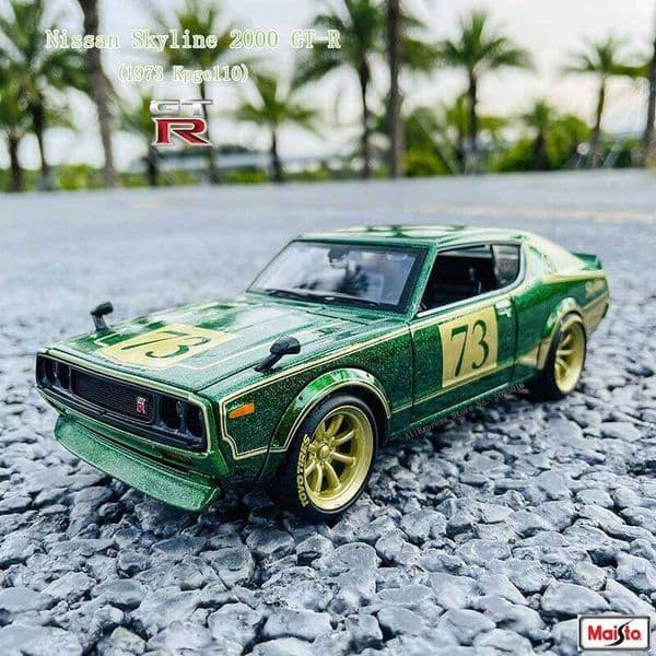 Maisto 1:24 1973 kpgc110 Nissan Skyline 2000 GT-R alloy car model handicraft decoration collection toy tool gift die-casting Z260307