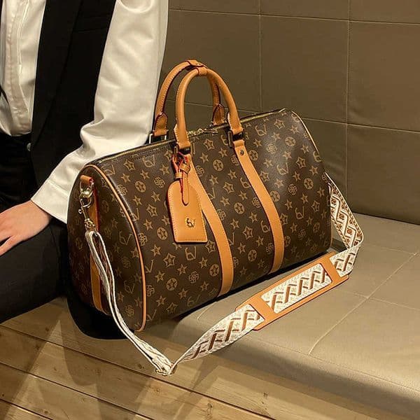 New Vintage Print Boston Bag Designer Large Capacity Business Travel Bag Oversized Carry-On Travel Tote