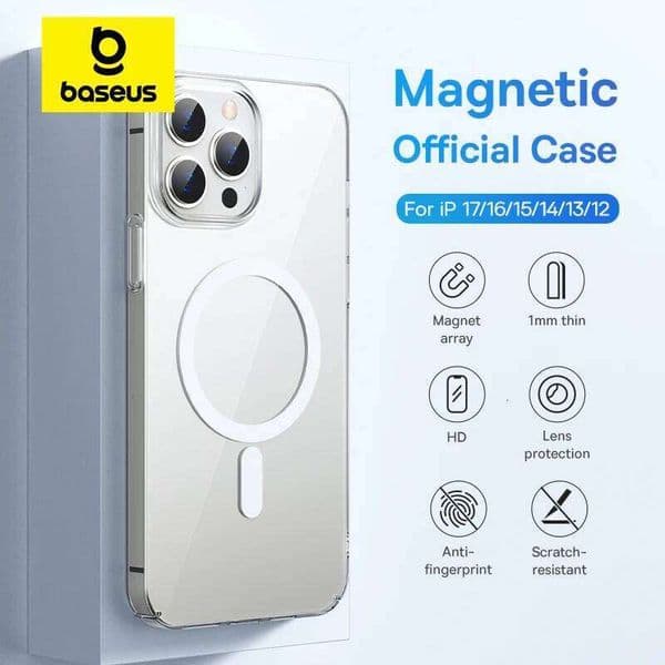 Baseus Magnetic 17 16 15 Wireless Charging Cover for iPhone 14 13 12 Pro Max Plus Air PC Phone Case H260305