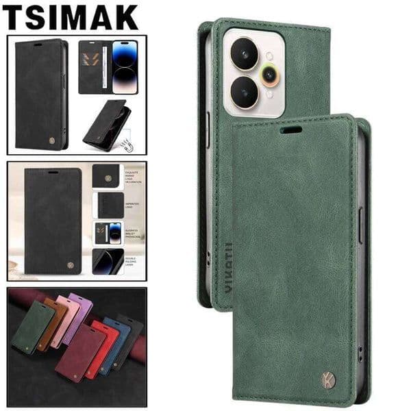 Leather Case For 14 Plus Flip Wallet Skin Friendly Card Coque for Realme 14T 14X 15 Pro Realme15 15Pro 5G Cover H260305