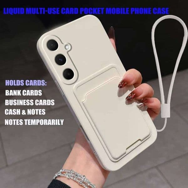 Case for Galaxy A56 Liquid Silicone Card Holder Soft Phone Skin Cover A36A26 5G Shockproof Back Pocket Wallet Funda H260305