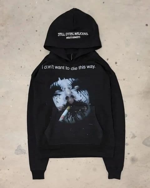 Y2k Streetwear Gothic Cartoon Letter Oversized Hoodie Mens Fashion Harajuku Loose and Versatile Long Sleeve Hoodie 260304
