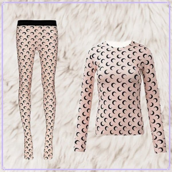 Marines Serres Leggings Fashion Pants Womens Leggings Half Moons Shaped Pantyhose Casual Top T-Shirt Womens Designer Leggings Marines Serres Pants 93e a5 d0