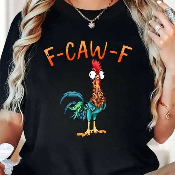Funny F-Caw-F T-Shirts Rooster Sassy Tees Lover Moonlit Raven Tops Black Bird Shirt Chicken Meme Oversize Men Women Clothing XJ260306