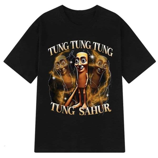Italian Brainrot Tralalero Tralala Tung Sahur Bombardiro Crocodilo Funny Meme T-shirt Men Women Fashion Loose T Shirts Q260306