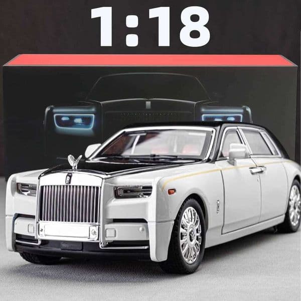 1:18 Rolls-Royce Phantom Car, Zinc Alloy Pull Back Toy Diecast Car with Sound and Light, Realistic Modeling Model Toy111 Z260307