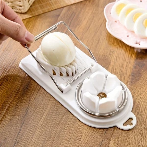 Stainless Steel Multifunctional Egg Slicer Vegetables and Fruits Fancy Splitter Cutting Tool Two in One Home Kitchen Gadget 260306