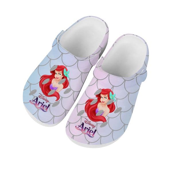 Ariel Princess Clogs Disney Cartoon Sandals The Little Mermaid Garden Hole Shoes Man Womens Boy Girl Slippers Custom Water Shoe Fashion Footwear for Children Aldult