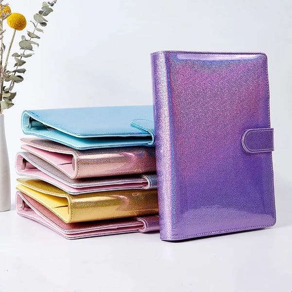A6/A5 Macaroon Glitter Color PU Leather DIY Binder Only Cover Diary Agenda Planner Paper Cover School Stationery 260304