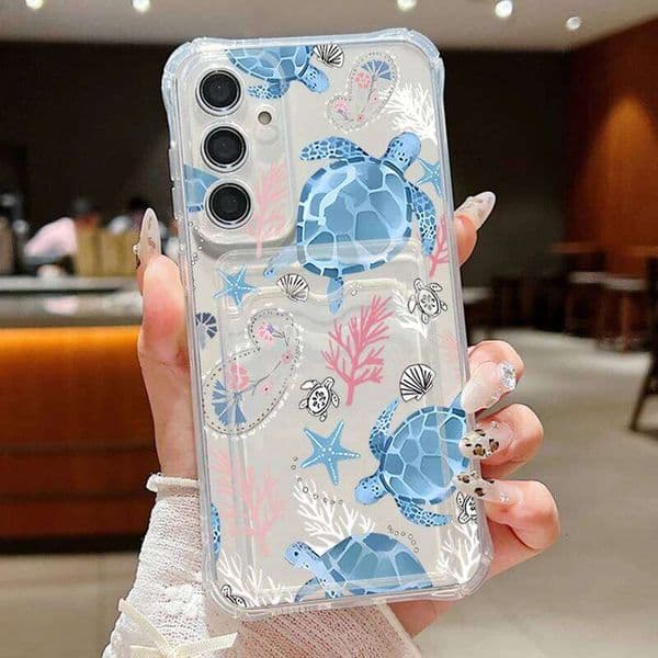 Ocean Turtle Phone Case For Galaxy A17 A56 A16 A55 A36 A26 A15 S25 Edge S23 S22 Ultra S24 FE Card Bag Wallet Cover H260305