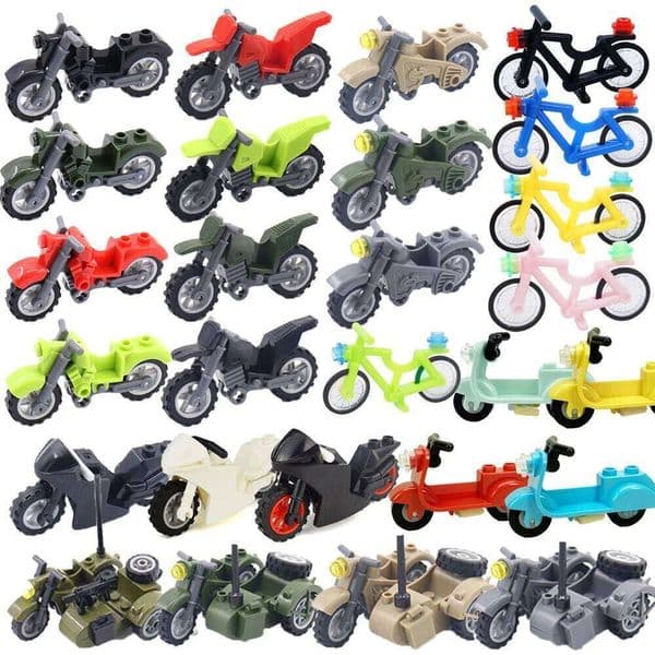 MOC Military Building Blocks Motorcycle Off-road Bike Electric Mini Mountain Bicycles Figure Toy Educational Gift DIY Brick A034 C260306