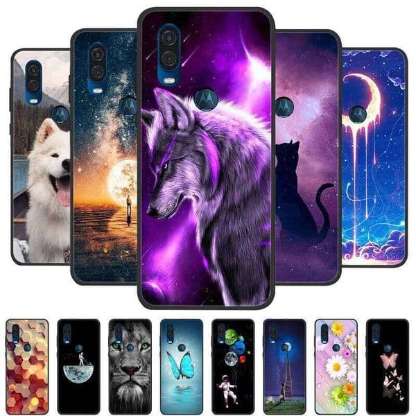 Phone Vision Case Soft Silicone Back Cover For Moto One 5G Ace Macro Action / Fundas Cartoon Cases H260305