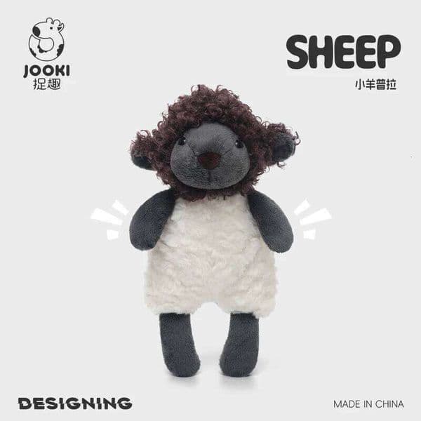 Cute Cartoon Curly Sheep Plush Toy Adorable Black-Faced Lamb Stuffed Ultra Soft Fluffy Wool Plushie Gift Kids Animal Love H260305