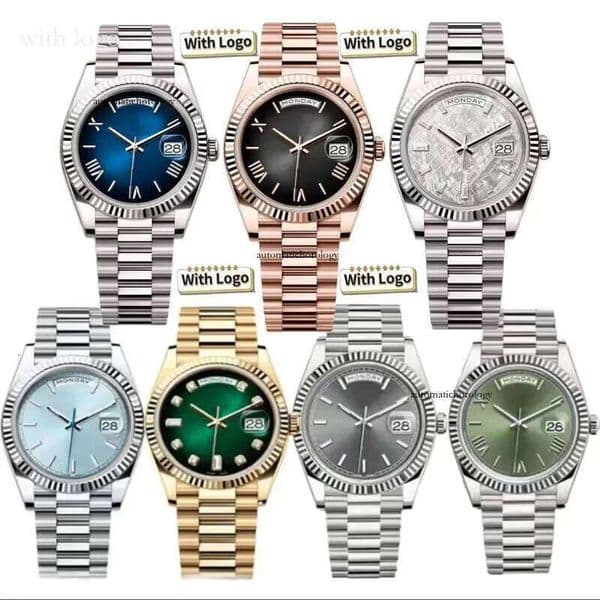 Designer day-date mens watch automatic arabic watches diy mossanite dia bezel mechanical wristwatches Rose gold strap Orologio di Lusso reloj 2025 b2