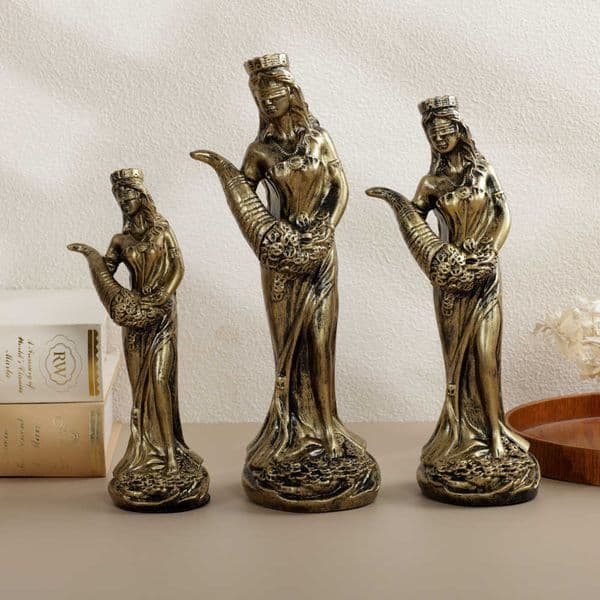 European Style Greek Goddess of Wealth Sculpture Statue Gift Cash Register Office Vinyl Decoration Wealth-Attracting Ornament Creative S260306