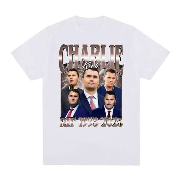 Charlie Kirk RIP 1993-2025 commemorative T-shirt, retro print, cotton round neck, machine washable, daily street wear, gift Q260306