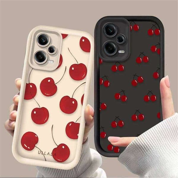 Red Cherry Fruit Creative Case for Note 13 14 14S 11 Pro Plus 5G 12S 11S 10S 10 9 14C 13C 12C 12 4G A3 A3X H260305