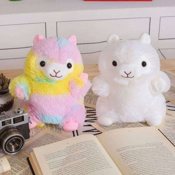 1pcs20cm rainbow alpaca hand doll plush toy, cute ornaments, creative H260305