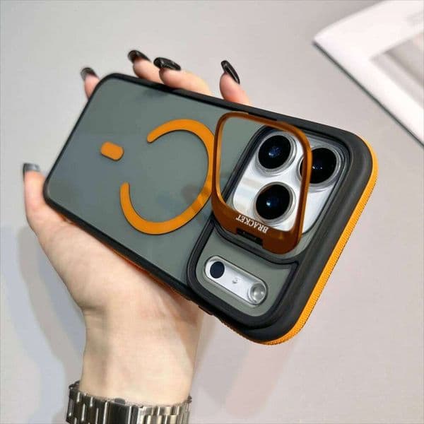 Matte Clear Kickstand Stand Phone Case for IPhone 16 15 14 Plus 13 12 11 17 Air Pro Max Magnetic Cover H260305