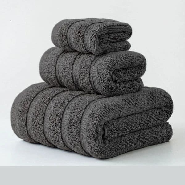 100Cotton Terry Fiber Towel Set BundleGentleman Grey 1 Hand Face Bath TowelAbsorbent Washcloth For el Home Gift 3pc 260304