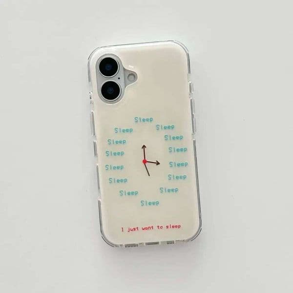 Ins Wind Creative Sleep Clock Personalized Case For iPhone 14 13 12 11 PRO MAX 15 16 PLUS Y2K Shockproof Phone Cases H260305
