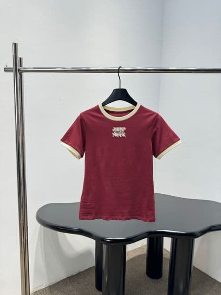 2026 Summer Women Designers O-neck Red T Shirts Fashion Letter Short Sleeve Tshirts Lady Tees Luxury Casual Tops Z260528