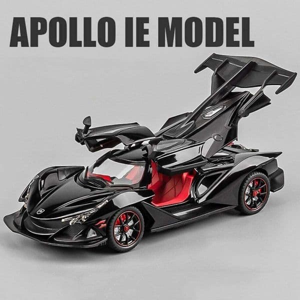 1:24 Apollo IE EVO Alloy Model Toy Diecast Car Doors Opened with Sound Light Pull Back Front Wheel Steering Sports Cars Boy Gift Z260307