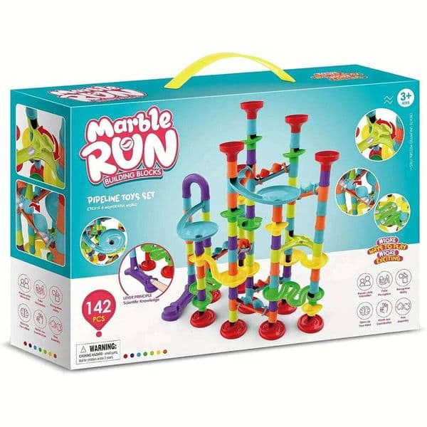 142pcs Marble Race Track Building Blocks Game Perfect Christmas Birthday Gift for Boys Girls - Hours of Fun and Creativity C260306