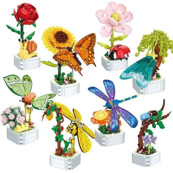 2026 New Building Block Flower Bouquet Perpetual Tulip 3D Model Home Decoration Plant Potted Assembly Bricks Valentine Kid Child Gifts C260306 Toys