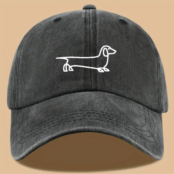 Simple dog print baseball cap versatile for both men and women suitable for outdoor travel as a hat for pet enthusiasts 260306