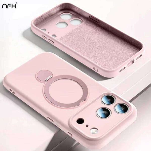 17 Pro Max Magnetic Holder Stand Phone Case For iPhone Air 16 15 14 13 Liquid Silicon Protective Cover H260305
