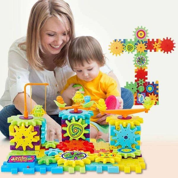 Hot 81 PCS Electric Gears 3D Puzzle Model Building Kits Plastic Brick Blocks Educational Toys For Kids Children Xmas Gifts C260306