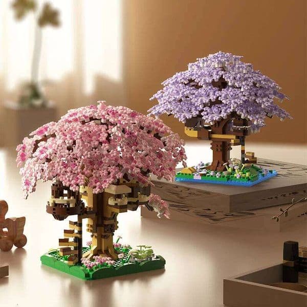 1426-Piece Treehouse Building Block DIY Mini Construction Set Abs Plastic Pink and Green - Creative Toys Z260305