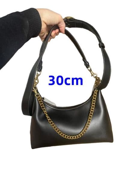 Brand Designer Shoulder Bag Leather Hobo Purse with Strap, Classic Designer Style, Vintage Smooth Crossbody Bags, Handbag for Women 30cm