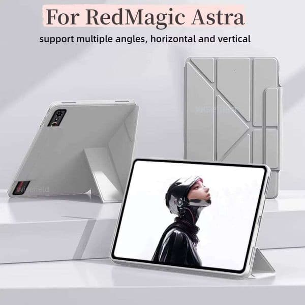 Multiple Angle PU Sleeve Astra Gaming Tablet Protective Case Folding Stand Cover For RedMagic 3 Pro 26Y0307