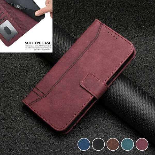 Wallet With Hand Strap Leather Card Case For Galaxy Note 20 10 9 8 A71 A54 A53 A51 A34 A33 A15 S24 S23 Ultra S22 S21 FE H260305