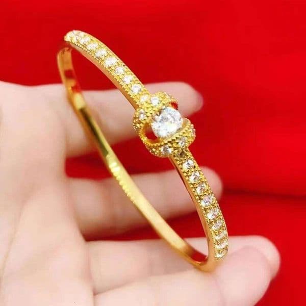 Buckle Design Bracelets Irregular Luxurious Inlaid Bracelet Gold-plated Brass Advanced Jewelry for Women Z260306