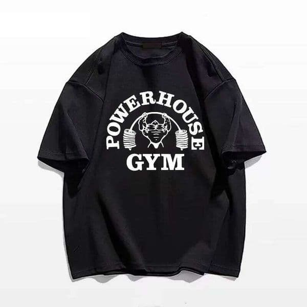 T Powerhouse Gym Print T-Shirts Spring Summer Daily Casual Loose Cotton Clothing Harajuku Letter Appliques Women Tees Q260306