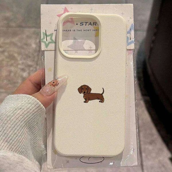 Phone Case For Galaxy A16 A15 A14 A26 A25 A36 A55 A54 A56 S25 FE S24 S23 Ultra S22 Plus 5G Brown Dachshund Pattern Cover H260305