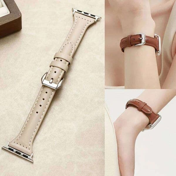 Slim Leather Strap For Watch Band 44mm 40mm 41mm 42mm 38 49mm 46 mm Bracelet loop watch 8 45mm 10 46mm 9 7 se 3 4 6 H260305