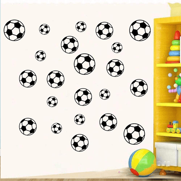 43Pcs Football Soccer Ball Wall Sticker Set Personalized Sports Vinyl Decal for Boys Bedroom Kids Rooms Nursery Art Decor