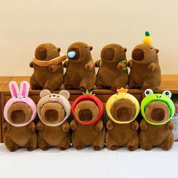 25cm Series Capybara Simulation Capibara Anime Fluffty Toy Cute Stuffed Animals Soft Doll Plush Christmas Gifts H260305