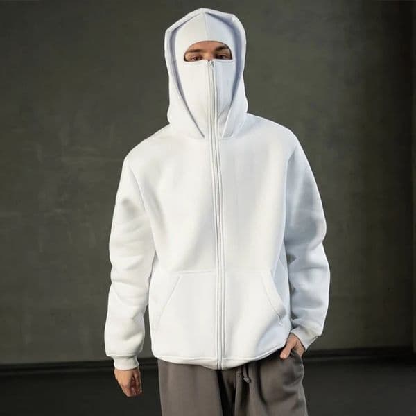 Mens Double Hat Mask Zipper n Winter Windproof Hoodie Sports Jacket Outdoor Activities Hiking Travel Running Sweatshirt 260304