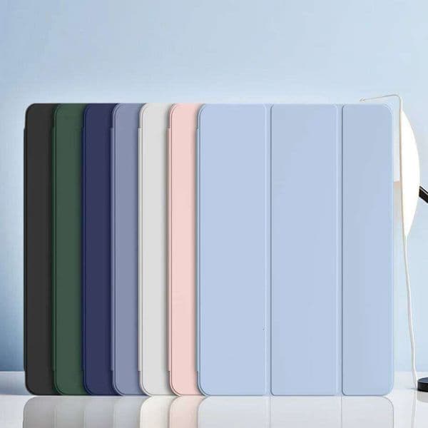 For iPad Air Pro mini 10.9 11 9.7 10.2 8.3 12.9 13 11th 10th 9th Generation Trifold Stand Flip Smart Cover Soft Silicone Shell 26Y0307